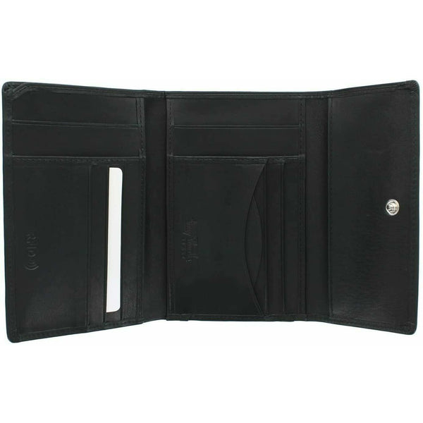 Tony Perotti Italian Leather Clip-Top Frame Purse (Black) - Simply Magnificent LTD