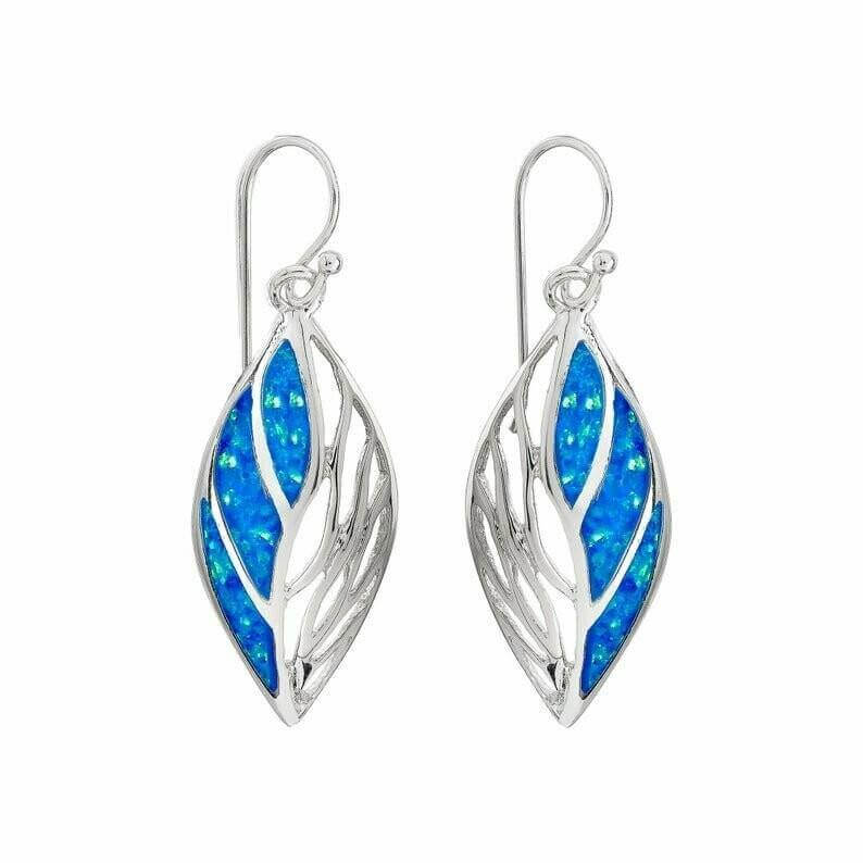 Blue Opal Large Marquise Earrings Media 2 of 3