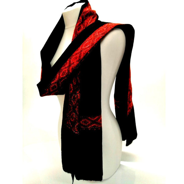 Cashmere Pashmina Artisan (Black & Red)