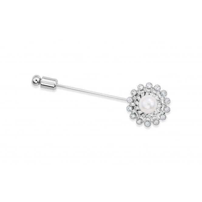 Rhodium Plated Pin Brooch