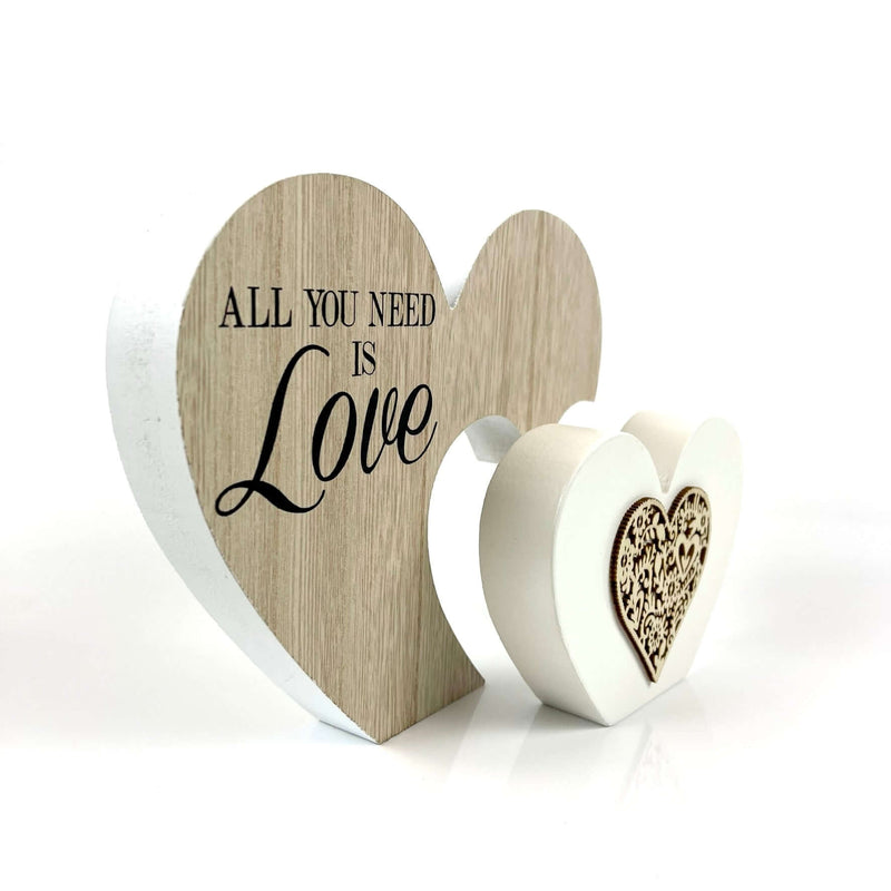 All you Need is Love Wooden Heart Plaque Media 2 of 4