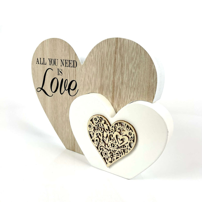 All you Need is Love Wooden Heart Plaque Media 3 of 4