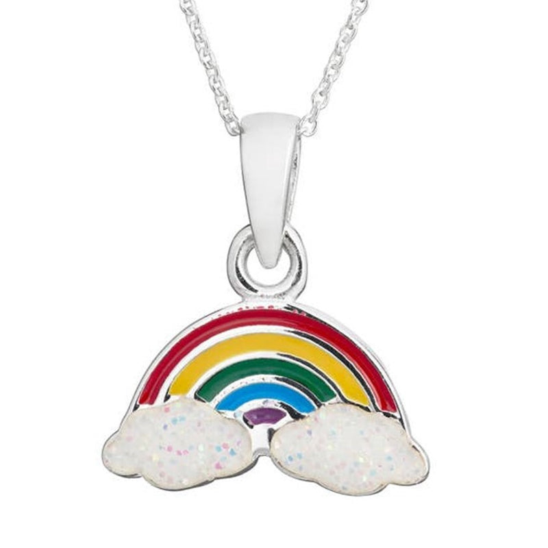 Sterling Silver Blue Opal Round Heart Necklace Gift for Her