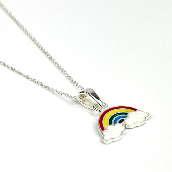 Sterling Silver Beautiful Child's Rainbow Necklace