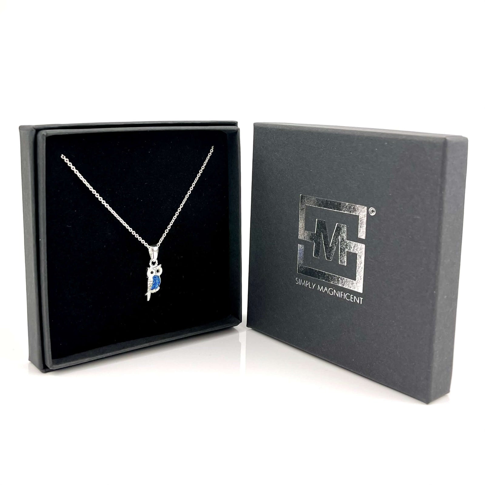 Sterling Silver Blue Opal Round Heart Necklace|Gift for Her