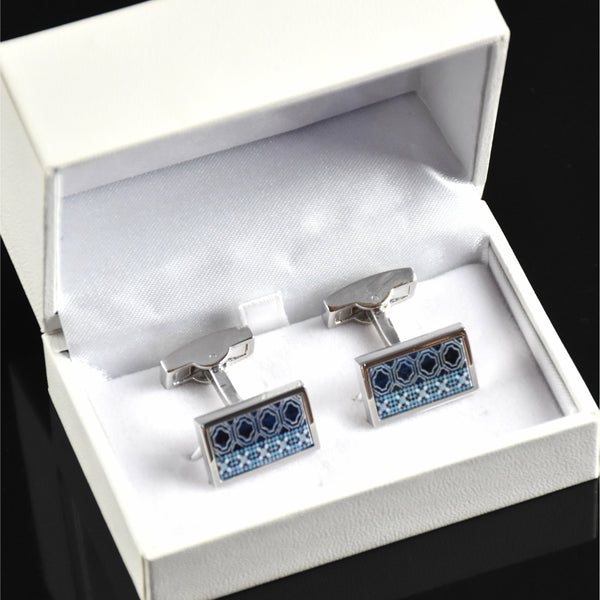  NOA Geometric Cufflinks - Blue