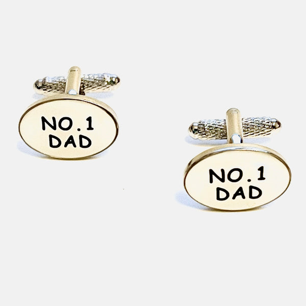 Cufflinks with message "No 1 DAD"