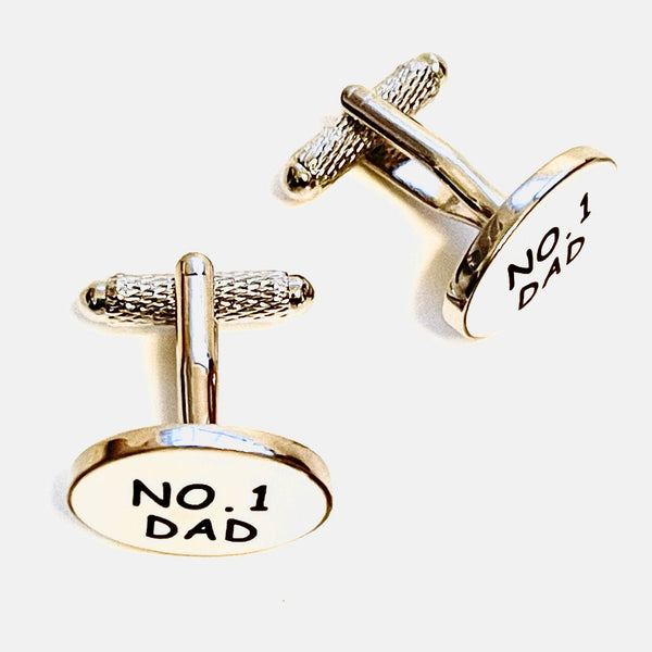 Cufflinks with message "No 1 DAD"