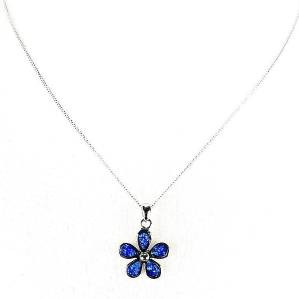 Blue Opal Flower Necklace - Simply Magnificent LTD