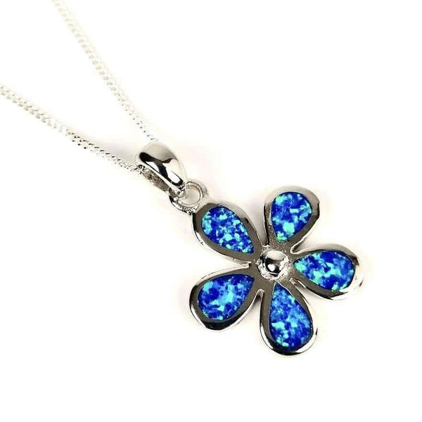 Blue Opal Flower Necklace - Simply Magnificent LTD