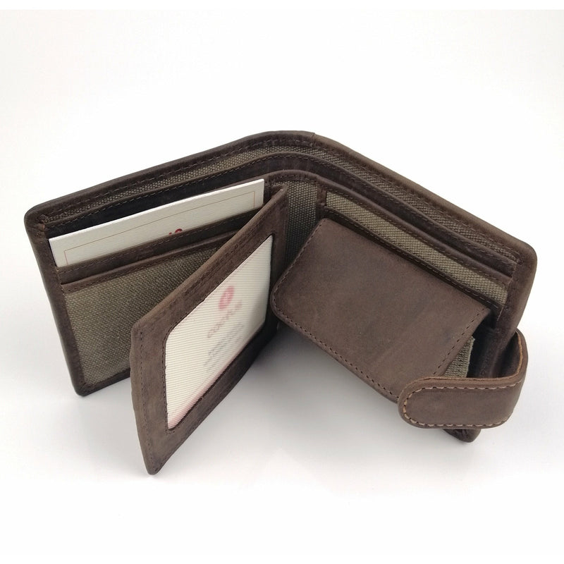 Cactus Tab Wallet with RFID - Khaki - Open