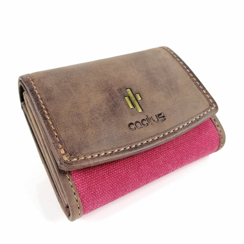 Cactus Small Flap Over Purse with RFID - Red - Front