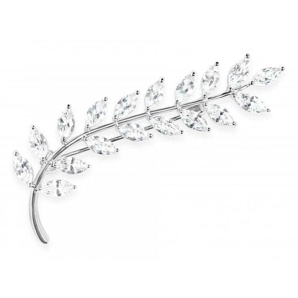 Leaf Design Brooch with Cubic Zirconia