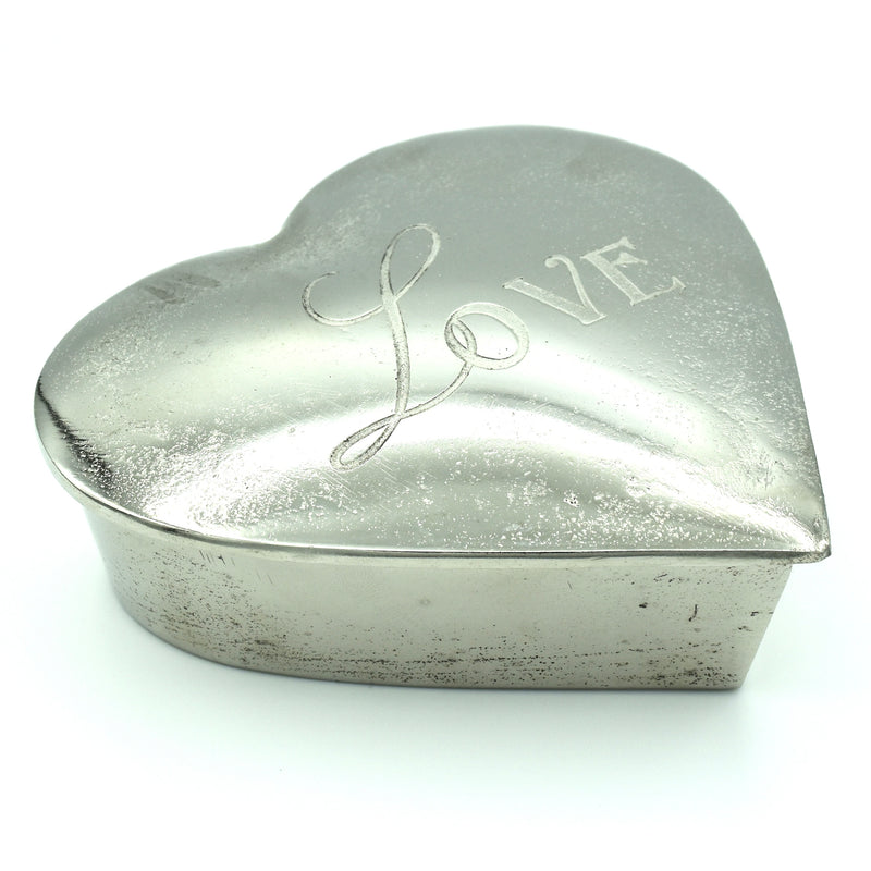 Nickel Love Heart Trinket Box