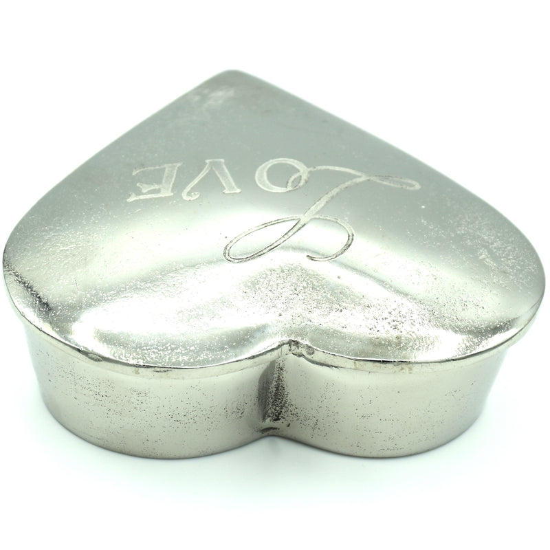 Nickel Love Heart Trinket Box