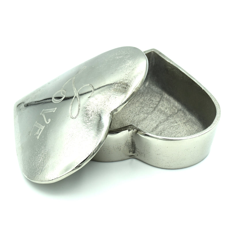 Nickel Love Heart Trinket Box