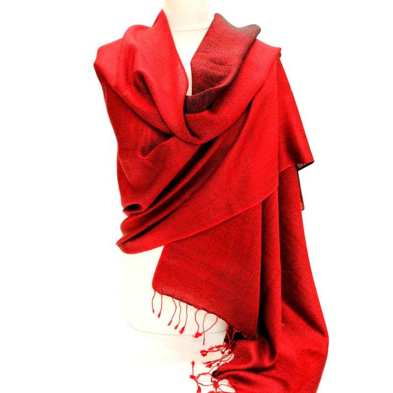 Pure Silk Shawl - Red