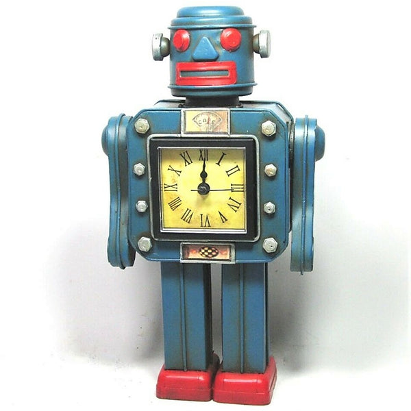 Robot Clock Retro Style in Blue Media 1 of 4