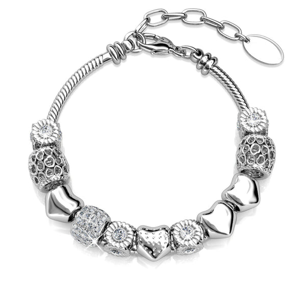  Rhodium Plated & Crystal: Radiant Charm Bracelet