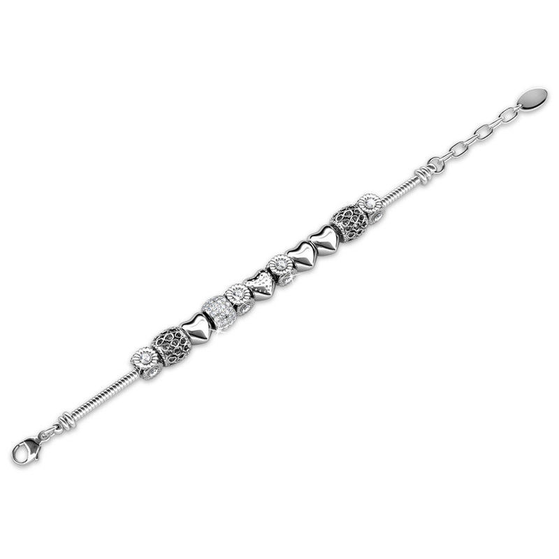 Rhodium Plated & Crystal: Radiant Charm Bracelet 5