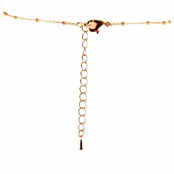 Rose Gold Plated Long Necklace with Oval Cubic Zirconia Pendant 4