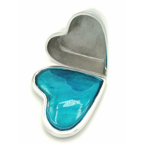 Small Love Heart Trinket Box - Blue