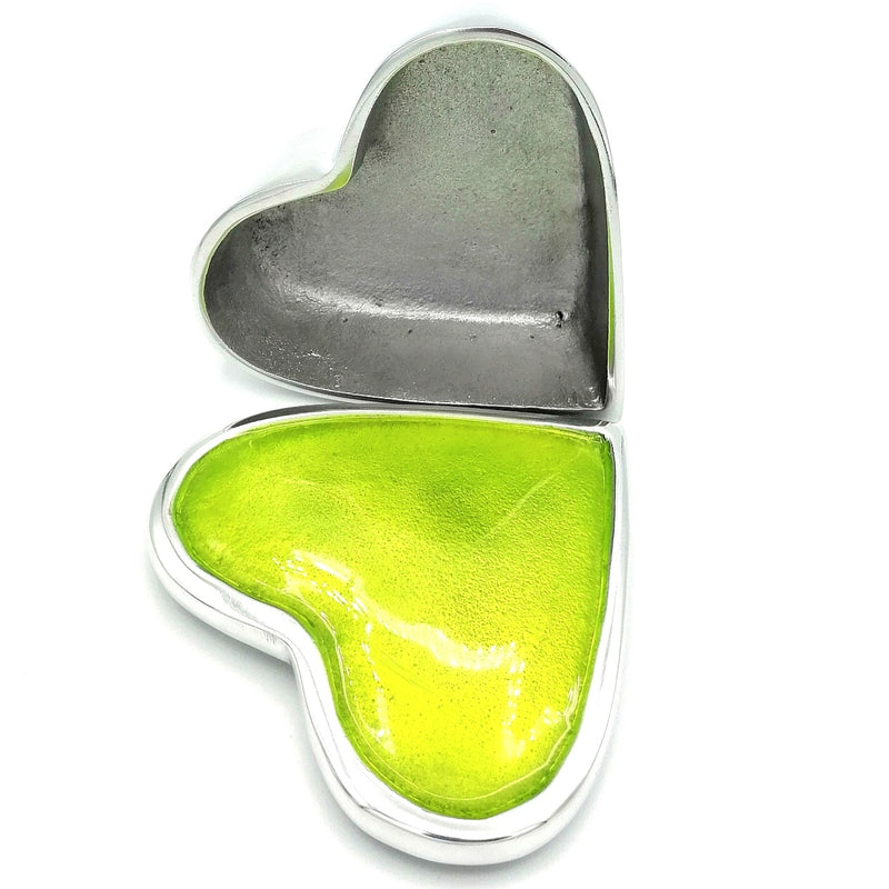 Small Love Heart Trinket Box - Lime Green