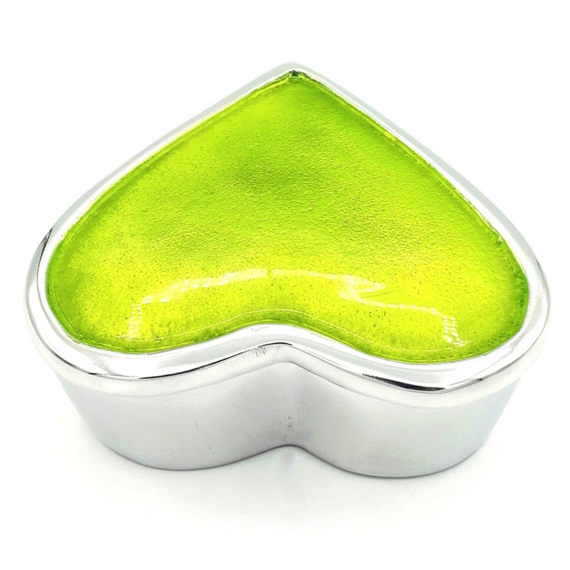 Small Love Heart Trinket Box - Lime Green