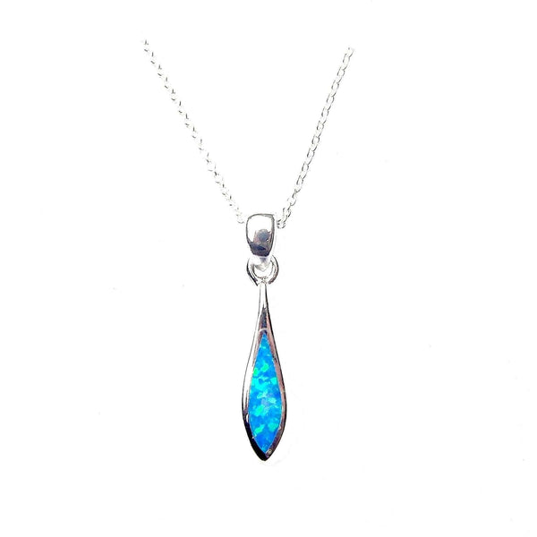 Blue Opal Droplet Necklace