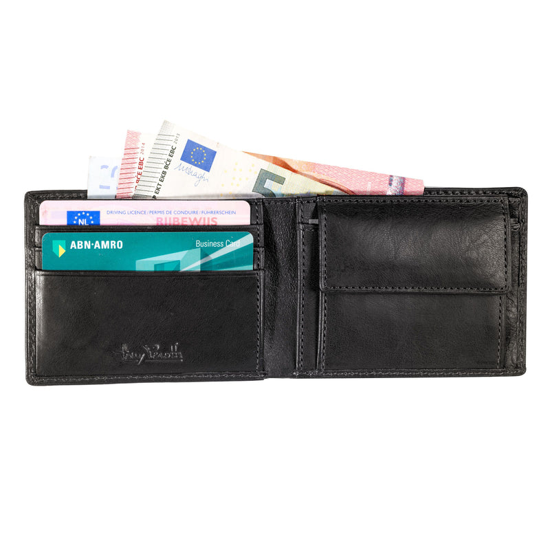 Tony Perotti Mens Mini Billfold Wallet with RFID (Black)