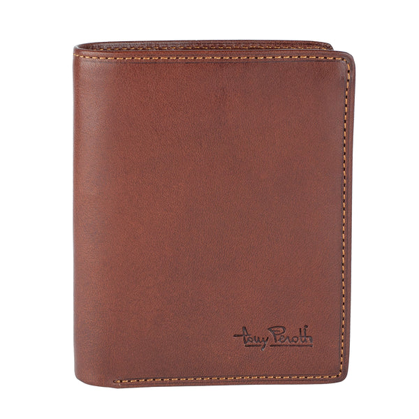 Tony Perotti Men's Vertical Billfold Wallet (Brown) 2