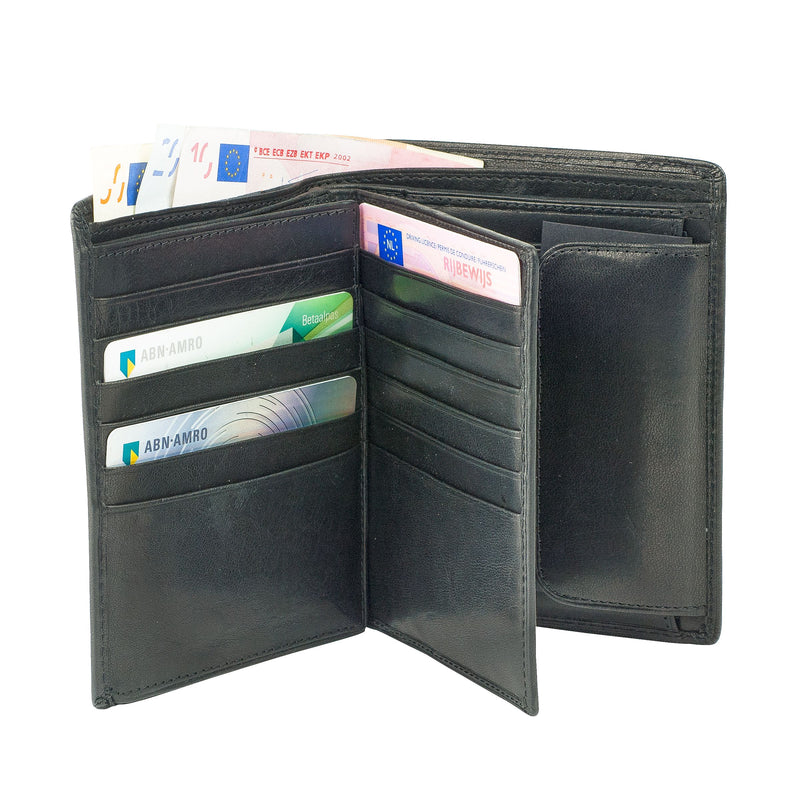 Tony Perotti Men's Vertical Billfold Wallet (Black)