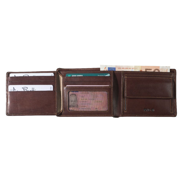 Tony Perotti Mens Large Billfold Wallet with RFID (Brown)