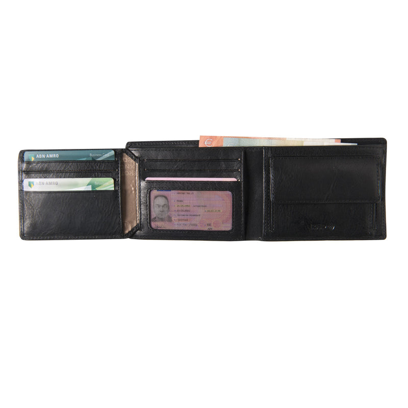 Tony Perotti Mens Large Billfold Wallet with RFID (Black)