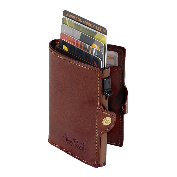 Tony Perotti Unisex Slim Card Holder (Brown)