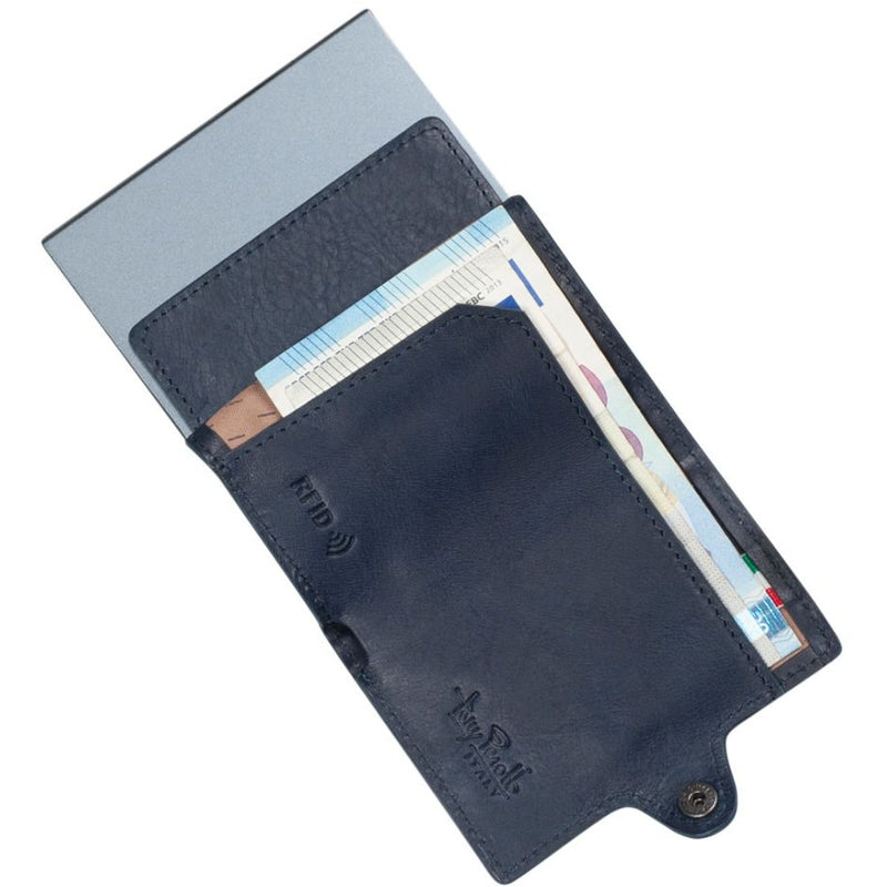 Tony Perotti Unisex Slim Card Holder (Navy Blue) 4