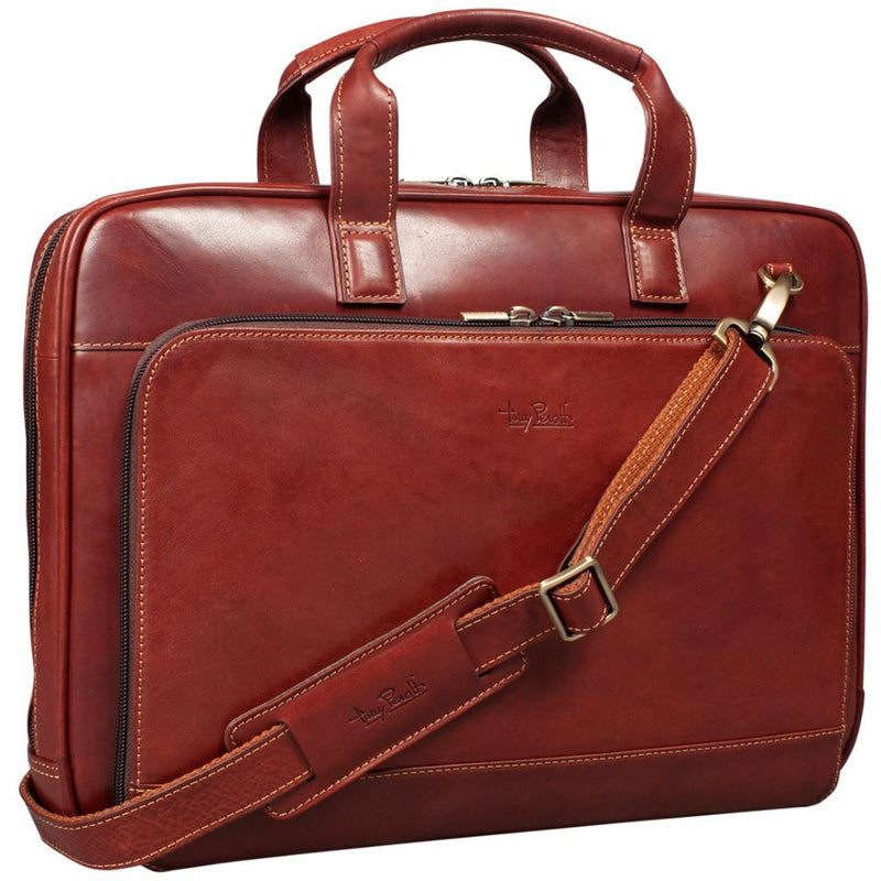 Tony Perotti Italian Leather Business Laptop bag (Brown) Media 1 of 4