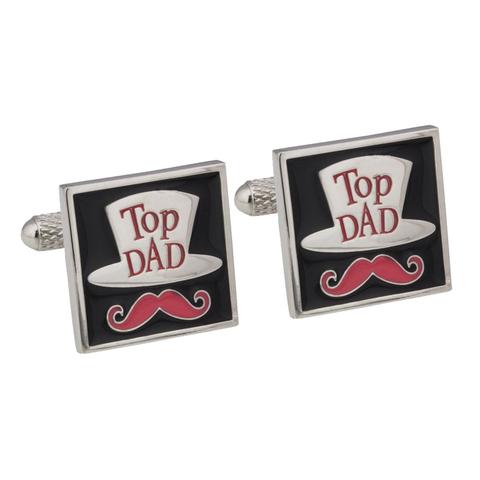 Cufflinks with message "Top DAD"