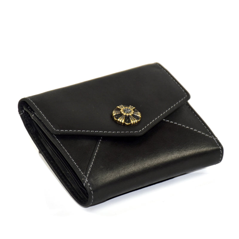 Tudor Med Tri Fold Purse - Black RFID