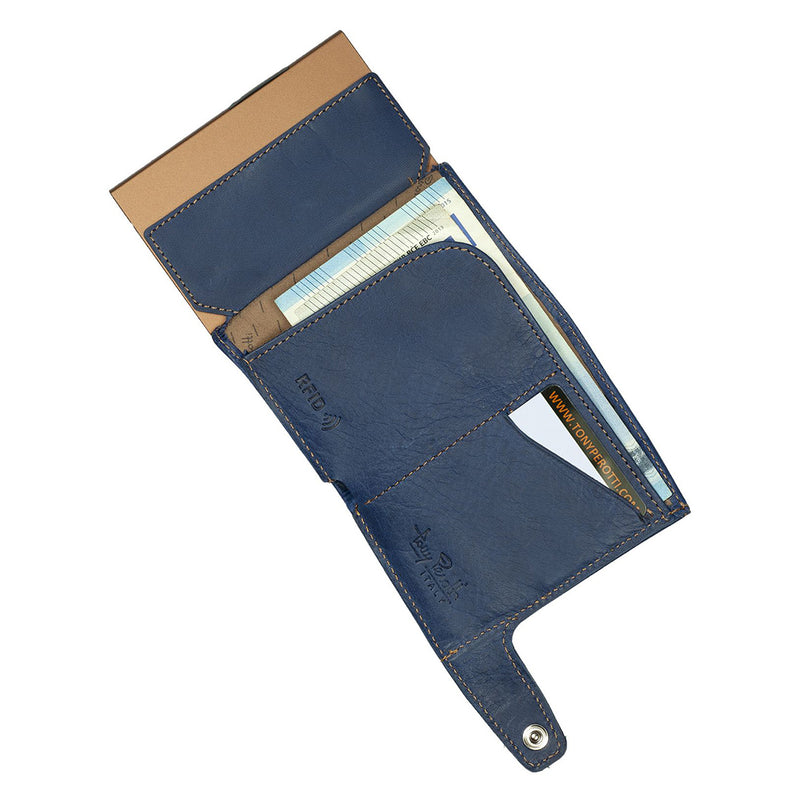 Tony Perotti Unisex FURBO Card Holder (Blue/Brown) 5