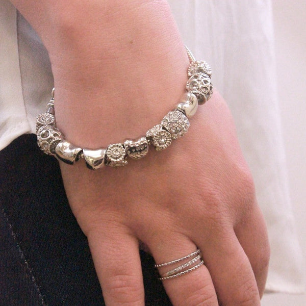 Rhodium Plated & Crystal: Radiant Charm Bracelet 2