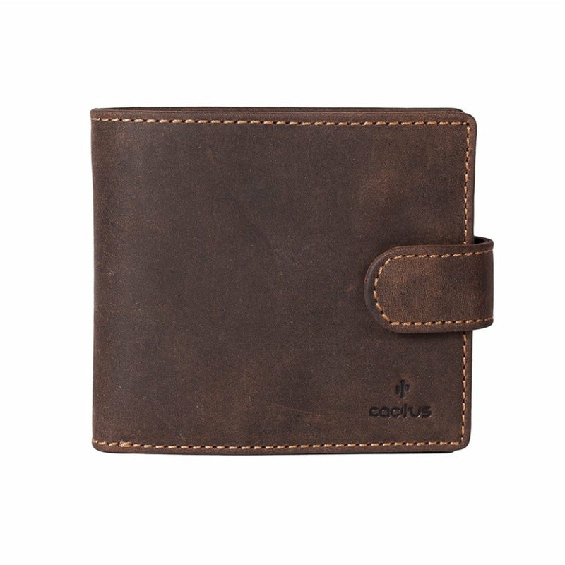 Cactus Tab Leather Wallet RFID - Brown